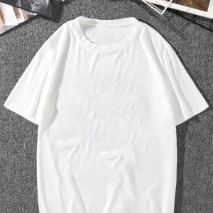 Erkek Beyaz Japon Balığı Sırt Baskılı Oversize Tişört