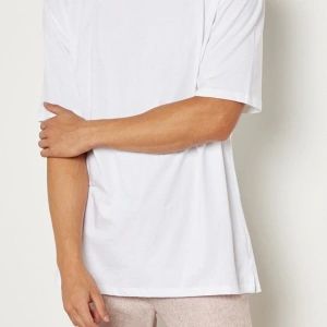 Erkek Beyaz Oversize Basic T-shirt