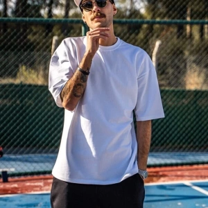 Erkek Beyaz Oversize T-shirt