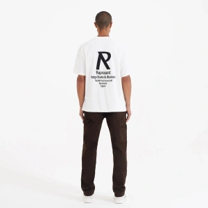 Erkek Beyaz Represent Baskılı Bisiklet Yaka Tshirt