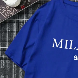 Erkek Boğa Desenli Baskılı Kısa Kollu Tişört