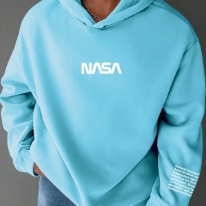 Erkek Büyük Beden Mektup Baskılı Kapüşonlu Sweatshirt, Moda Uzun Kollu Kapüşo