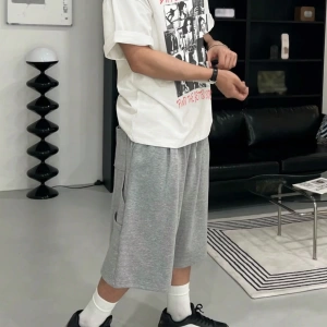 Erkek Büyük Boy Grafik Harf Baskılı Sokak Günlük Tişört