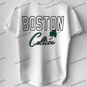 Erkek Celtic Baskılı Pamuklu Bisiklet Yaka Kısa Kollu Oversize