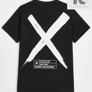 Erkek Çiçek ve Harf Grafikli Tişört