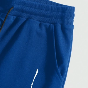Erkek Çiçek Ve Slogan Baskılı Bağcıklı Bel Şortu Dışarı Çıkma Moda Bağcıkl