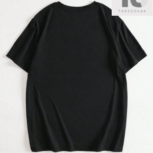 Erkek Çin Ejderhası ve Mektup Baskılı Kısa Kollu Tişört