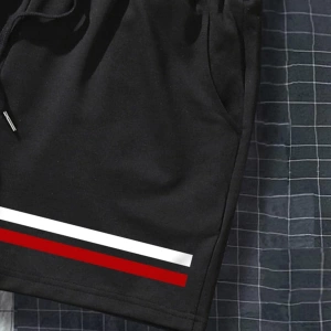 Erkek Çizgili Baskılı Bağcıklı Bel Şort Sweat Graffiti Koca