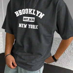 Erkek Crewneck Günlük Kısa Kollu Tişört, Seyahat İçin Uygun