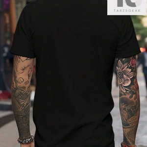 Erkek Dağ Ve Yazı Baskılı T-Shirt