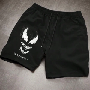 Erkek Demon Venom Baskılı Günlük Spor Şortları, Yaz