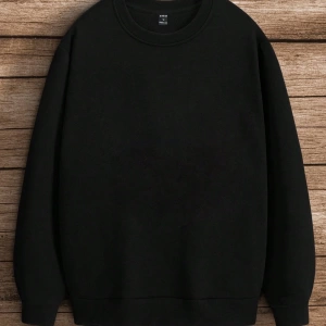 Erkek Düz Renk Bol Kesim Düşük Omuz Polar Kapüşonlu Sweatshirt