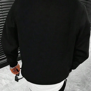 Erkek Düz Renk Bol Kesim Düşük Omuz Polar Kapüşonlu Sweatshirt