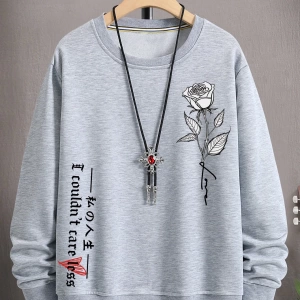 Erkek Düz Renk Düşük Omuz Bol Kesim Kapşonlu Sweatshirt Bağcıklı