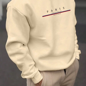 Erkek Düz Renk Düşük Omuz Bol Kesim Kapşonlu Sweatshirt Bağcıklı