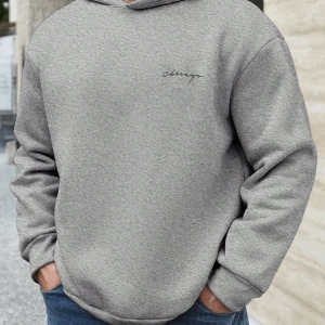 Erkek Düz Renk Düşük Omuz Bol Kesim Kapşonlu Sweatshirt Bağcıklı