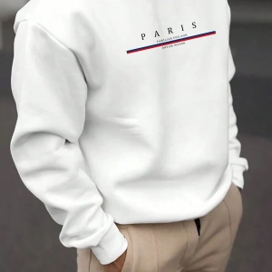 Erkek Düz Renk Düşük Omuz Bol Kesim Kapşonlu Sweatshirt Bağcıklı