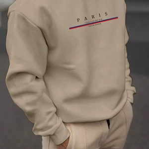 Erkek Düz Renk Düşük Omuz Bol Kesim Kapşonlu Sweatshirt Bağcıklı