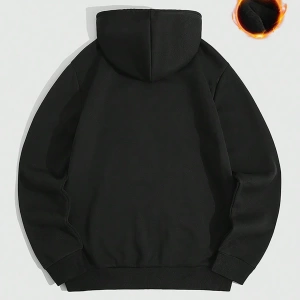 Erkek Düz Renk Düşük Omuz Bol Kesim Kapşonlu Sweatshirt Bağcıklı
