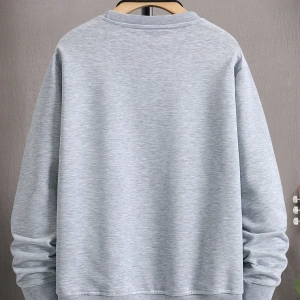 Erkek Düz Renk Düşük Omuz Bol Kesim Kapşonlu Sweatshirt Bağcıklı