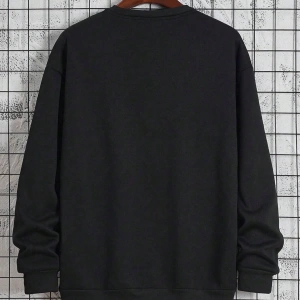 Erkek Düz Renk Düşük Omuz Bol Kesim Kapşonlu Sweatshirt Bağcıklı