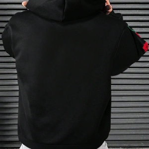 Erkek Düz Renk Düşük Omuz Bol Kesim Kapşonlu Sweatshirt Bağcıklı