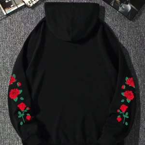 Erkek Düz Renk Düşük Omuz Bol Kesim Kapşonlu Sweatshirt Bağcıklı