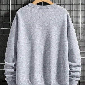 Erkek Düz Renk Düşük Omuz Bol Kesim Kapşonlu Sweatshirt Bağcıklı