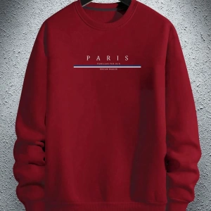 Erkek Düz Renk Düşük Omuz Bol Kesim Kapşonlu Sweatshirt Bağcıklı