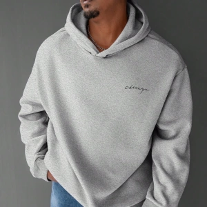Erkek Düz Renk Düşük Omuz Bol Kesim Kapşonlu Sweatshirt Bağcıklı