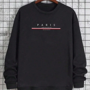 Erkek Düz Renk Düşük Omuz Bol Kesim Kapşonlu Sweatshirt Bağcıklı