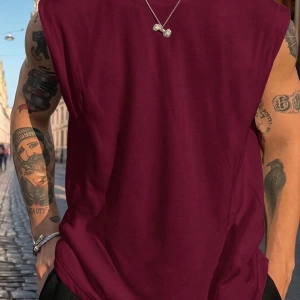 Erkek Düz Renk Günlük Geniş Askılı Tank Top