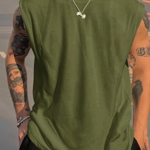 Erkek Düz Renk Günlük Geniş Askılı Tank Top