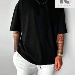 Erkek Figür Grafikli Düşük Omuz Tişörtü