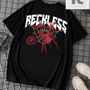 Erkek Göz ve Harf Baskılı Yuvarlak Yaka Tişört