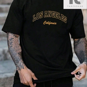 Erkek Gül Desenli Yuvarlak Yaka Kısa Kollu Tişört