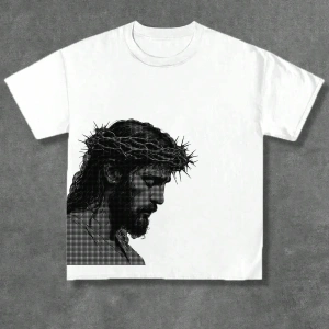 Erkek Günlük Büyük Boy Raglan Yuvarlak Yaka Tişört Grafik D