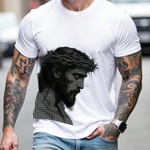 Erkek Günlük Büyük Boy Raglan Yuvarlak Yaka Tişört Grafik D
