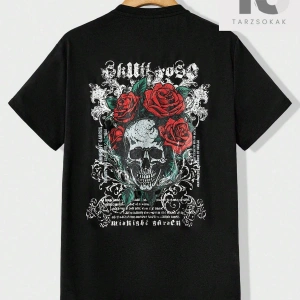 Erkek Günlük Göz Küresi ve Slogan Baskılı Tişört