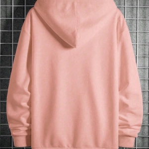 Erkek Günlük Harf Baskılı Kapüşonlu Sweatshirt Bağcıklı