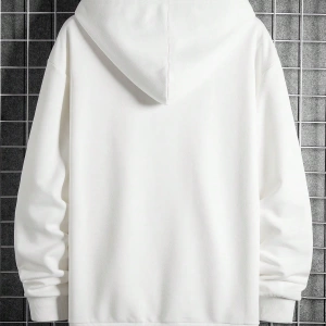 Erkek Günlük Harf Baskılı Kapüşonlu Sweatshirt Bağcıklı