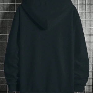Erkek Günlük Harf Baskılı Kapüşonlu Sweatshirt Bağcıklı