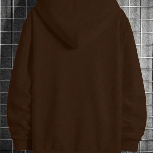 Erkek Günlük Harf Baskılı Kapüşonlu Sweatshirt Bağcıklı