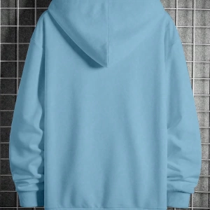 Erkek Günlük Harf Baskılı Kapüşonlu Sweatshirt Bağcıklı