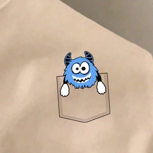 Erkek Günlük Karikatür Baskılı Siyah Yuvarlak Yaka Kısa Kollu Tişört