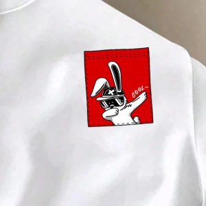 Erkek Günlük Karikatür Baskılı Siyah Yuvarlak Yaka Kısa Kollu Tişört