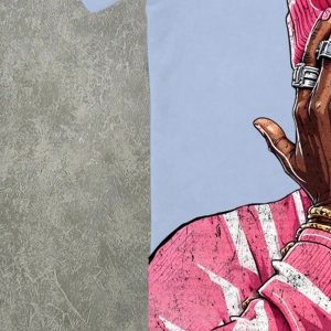 Erkek Günlük Karikatür Karakter Baskılı Kısa Kollu Tişört, Yaz