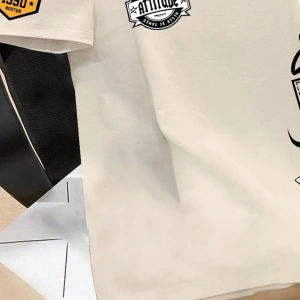 Erkek Günlük Mektup Baskılı Yuvarlak Yaka Kısa Kollu Tişört, Yaz