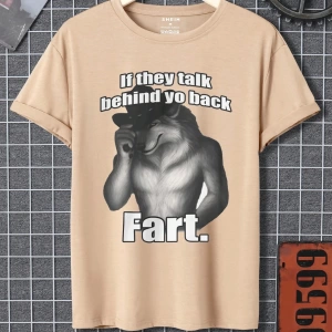 Erkek Günlük Slogan ve Kurt Baskılı Kısa Kollu Tişört Yaz İçin