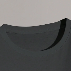 Erkek Günlük Yuvarlak Yaka Kısa Kollu Tişört, Düz Renk Minimalist Moda, İlkbahar ve Yaz Günlü